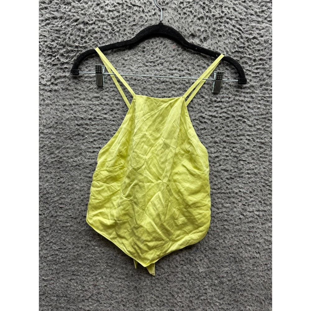 Nicholas Halter Neck Bandana Crop Top Yellow Womens Size 0 US